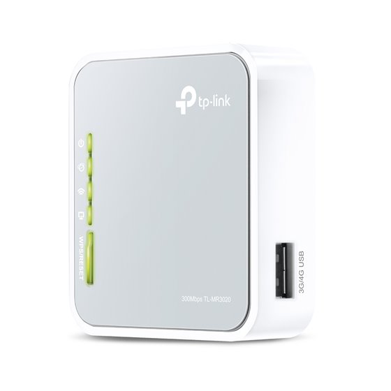 TL-MR3020 router inalámbrico Ethernet rápido Banda única (2,4 GHz) 4G Plata, Blanco