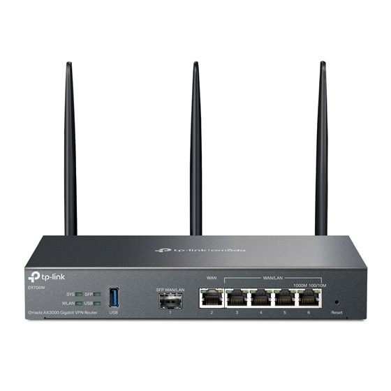 Omada ER706W router inalámbrico Gigabit Ethernet Doble banda (2,4 GHz / 5 GHz) Negro