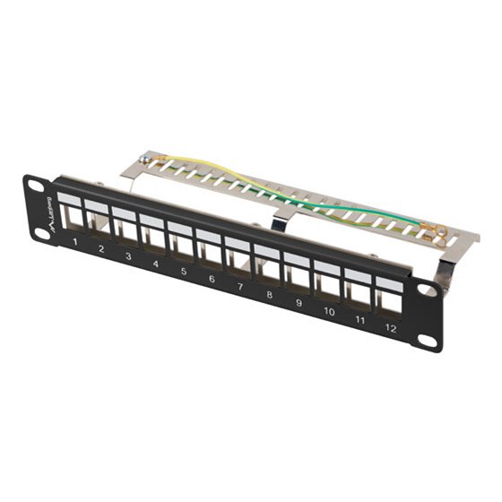 patch panel blank 12 port 1U 10 ftp for keystone modules black v2