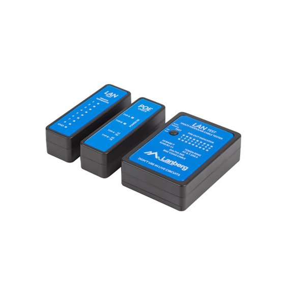 NT-0404 comprobador de cables de red Comprobador de alimentación PoE Negro, Azul