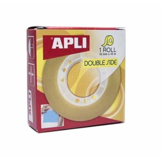 Cinta Adhesiva Doble Cara APLI 10 m. x 15 mm.