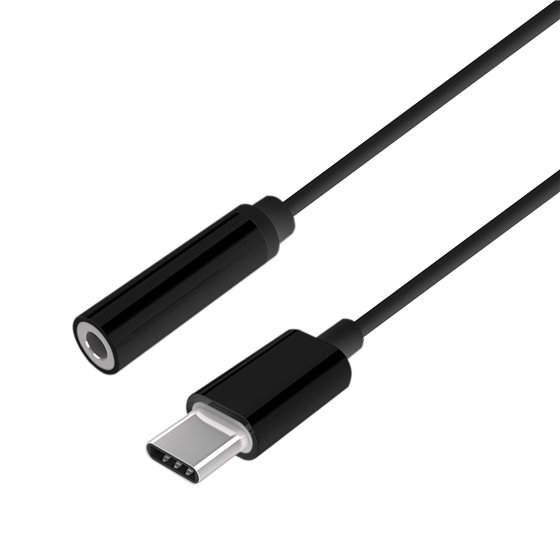 Conversor USB-C a audio estilo Apple, USB-C/M-Jack 3.5/H, Negro, 15 cm