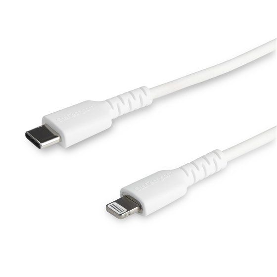 Cable Resistente USB-C a Lightning de 2 m Blanco - Cable de Sincronización y Carga USB Tipo C a Lightning con Fibra de Aramida R