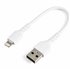 Cable Resistente USB-A a Lightning de 15 cm Blanco - Cable de Sincronización y Carga USB Tipo A a Lightning con Fibra de Aramida