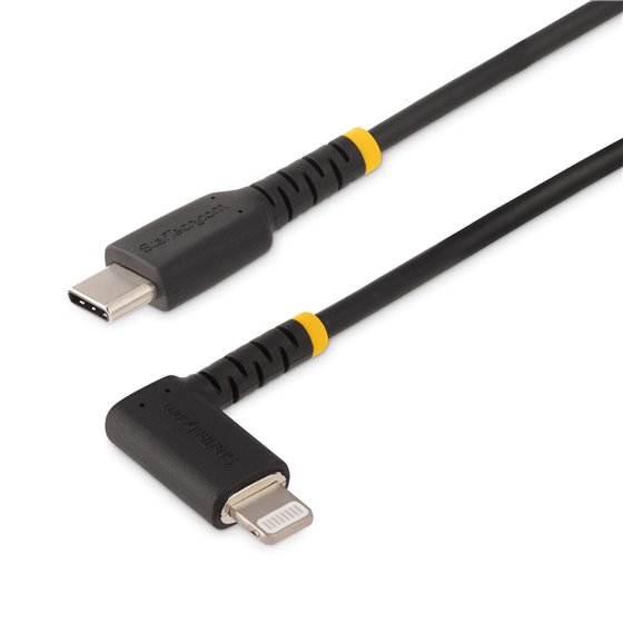 Cable de 1m USB-C a Lightning - Cable USB 2.0 a Lightning Acodado - Cable USB Tipo C a Lightning - Cable de Carga - Cable Lightn