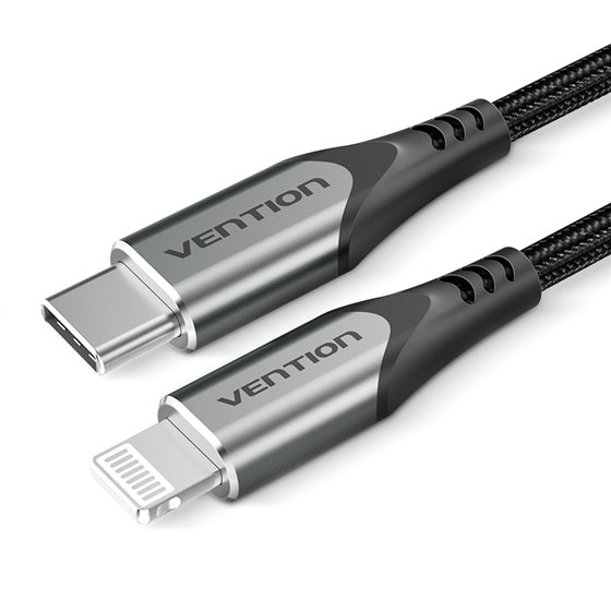 Cable USB 2.0 Tipo-C Lightning TACHF/ USB Tipo-C Macho - Lightning Macho/ 1m/ Gris
