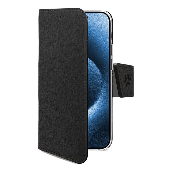 WALLY funda para teléfono móvil 16 cm (6.3") Funda cartera Negro