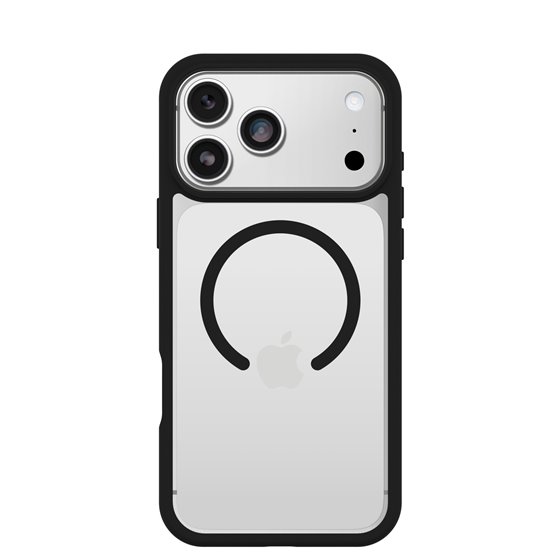 React MagSafe Series para Apple iPhone 17 Pro Max, negro Crystal, transparente/negro