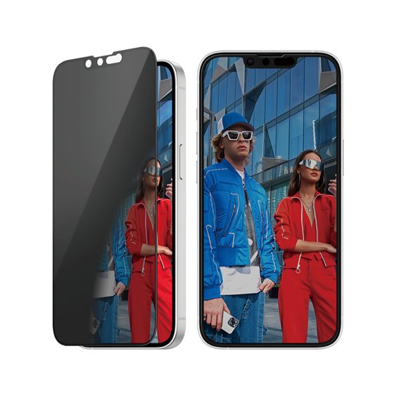 Privacy Screen Protector iPhone 17e | 16e | 14 | 13 | 13 Pro | Ultra-Wide Fit w. EasyAligner Protector de pantalla Apple 1 pieza