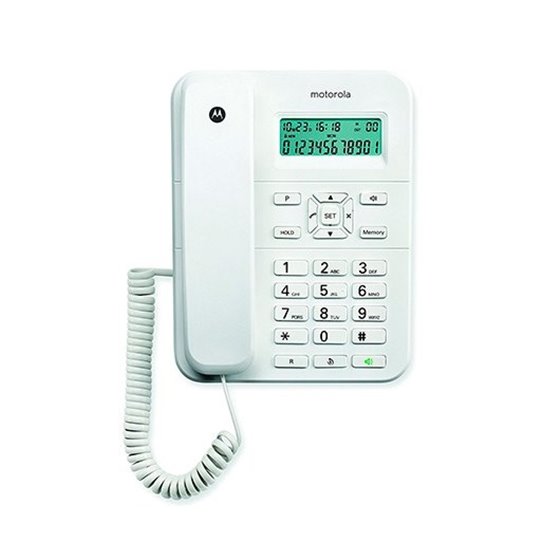 CT202 Teléfono analógico Identificador de llamadas Blanco