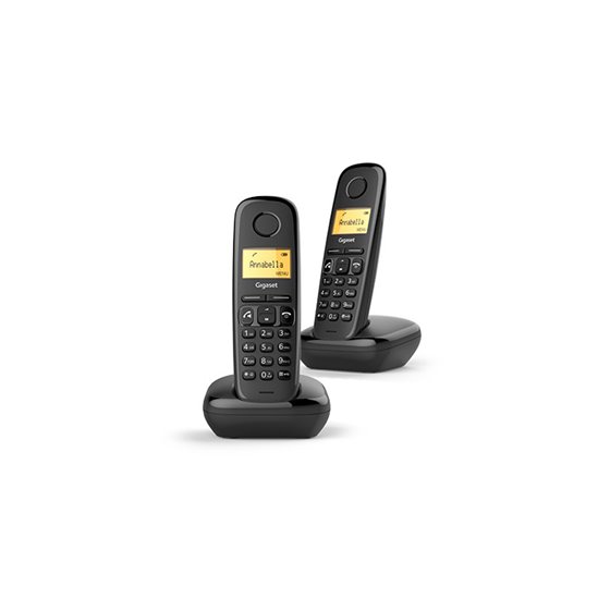 A270 Duo Teléfono DECT Negro Identificador de llamadas