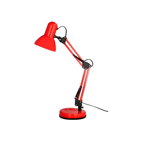 Lampara de escritorio q-connect polaris metalica coninterruptor brazo doble 3 articulaciones color rojo