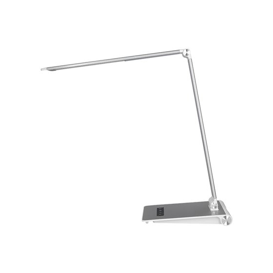 Lampara de escritorio q-connect sirio led 13w 800 lmtactil 3 niveles de color brillo regulable color plata