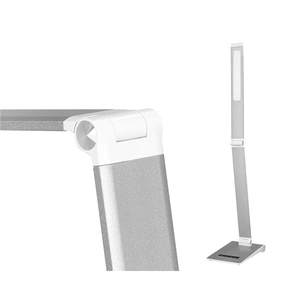 Lampara de escritorio q-connect sirio led 13w 800 lmtactil 3 niveles de color brillo regulable color plata