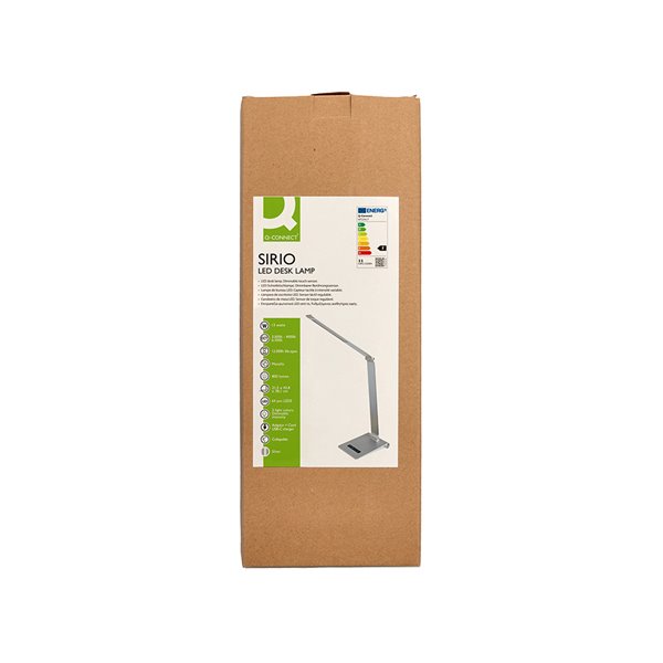 Lampara de escritorio q-connect sirio led 13w 800 lmtactil 3 niveles de color brillo regulable color plata