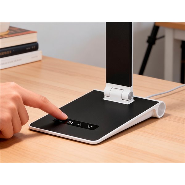 Lampara de escritorio q-connect sirio led 13w 800 lmtactil 3 niveles de color brillo regulable color negro