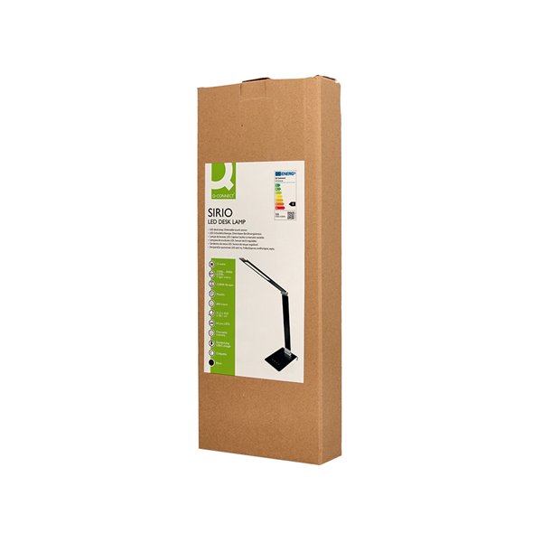 Lampara de escritorio q-connect sirio led 13w 800 lmtactil 3 niveles de color brillo regulable color negro