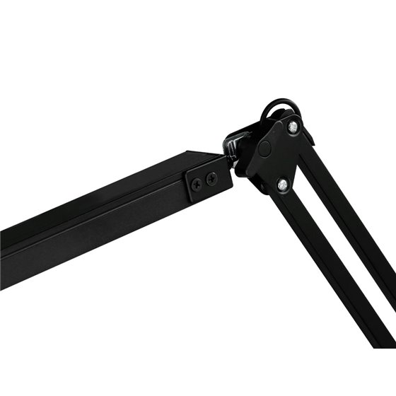 Lampara de escritorio q-connect rigel led 8w 320 lm aluminio con pinza brazo doble3 articulaciones color negro