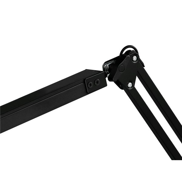 Lampara de escritorio q-connect rigel led 8w 320 lm aluminio con pinza brazo doble3 articulaciones color negro