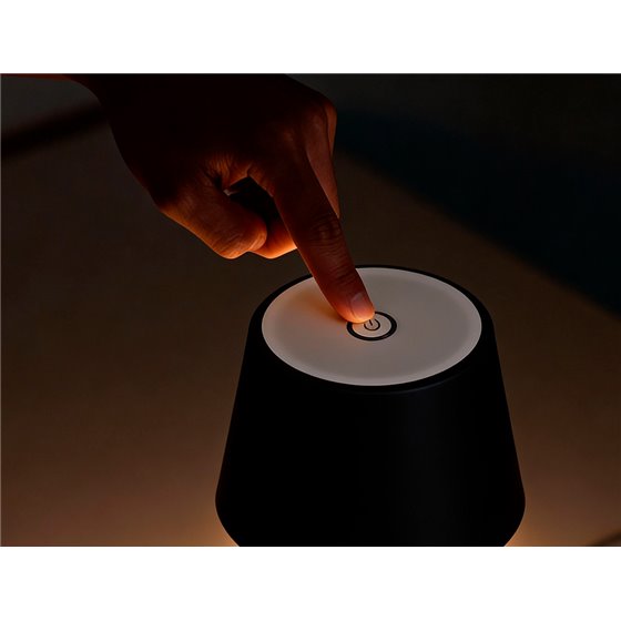 Lampara de escritorio q-connect nova led 2w 200 lm metalica tactil recargable usb-c color negro