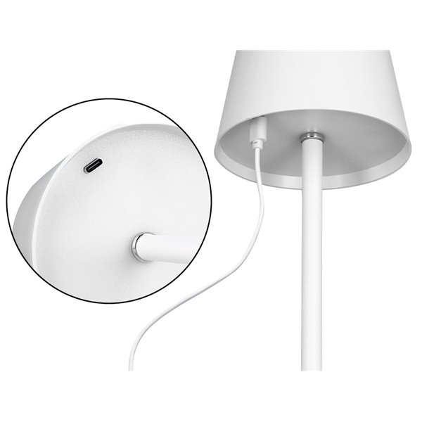 Lampara de escritorio q-connect nova led 2w 200 lm metalica tactil recargable usb-c color blanco