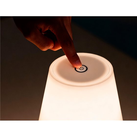 Lampara de escritorio q-connect nova led 2w 200 lm metalica tactil recargable usb-c color blanco