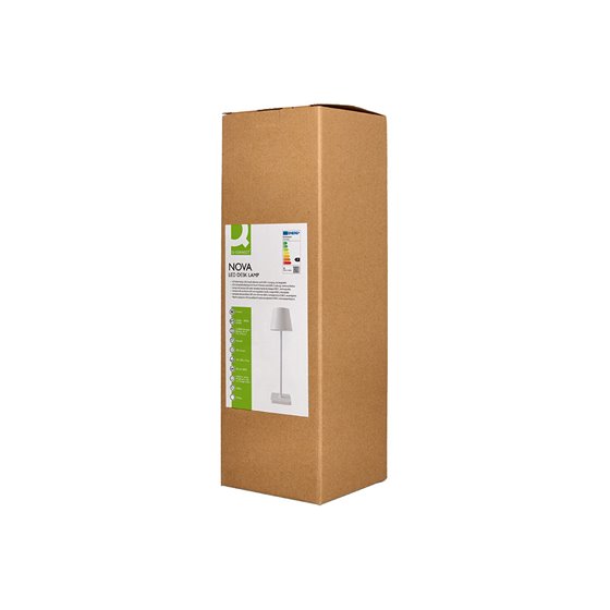 Lampara de escritorio q-connect nova led 2w 200 lm metalica tactil recargable usb-c color blanco