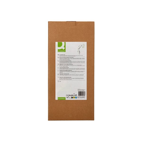 Lampara de escritorio q-connect antares metalica conpinza interruptor brazo doble 3 articulaciones color plata