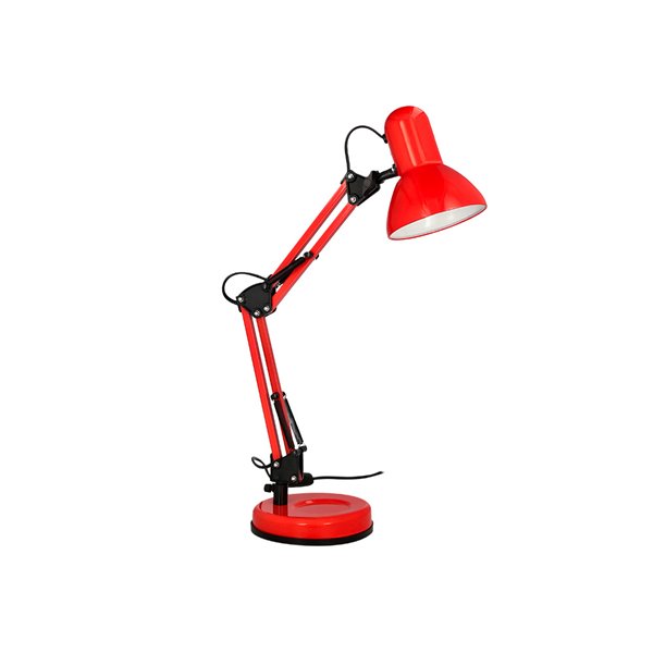 Lampara de escritorio q-connect polaris metalica coninterruptor brazo doble 3 articulaciones color rojo