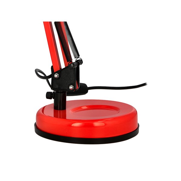 Lampara de escritorio q-connect polaris metalica coninterruptor brazo doble 3 articulaciones color rojo