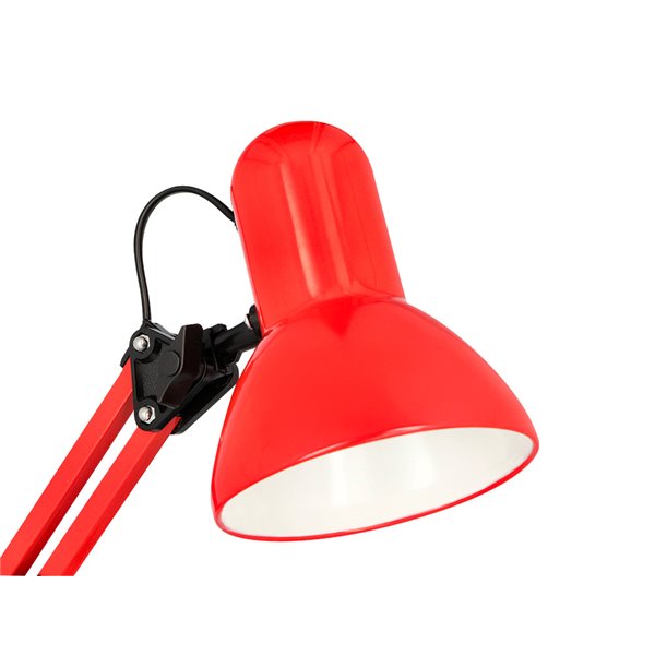 Lampara de escritorio q-connect polaris metalica coninterruptor brazo doble 3 articulaciones color rojo