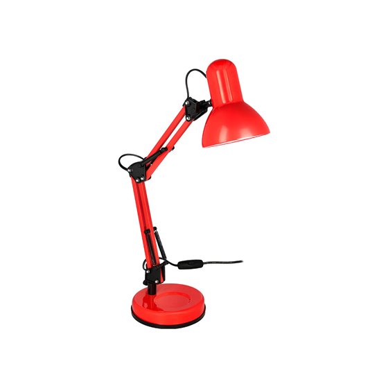 Lampara de escritorio q-connect polaris metalica coninterruptor brazo doble 3 articulaciones color rojo