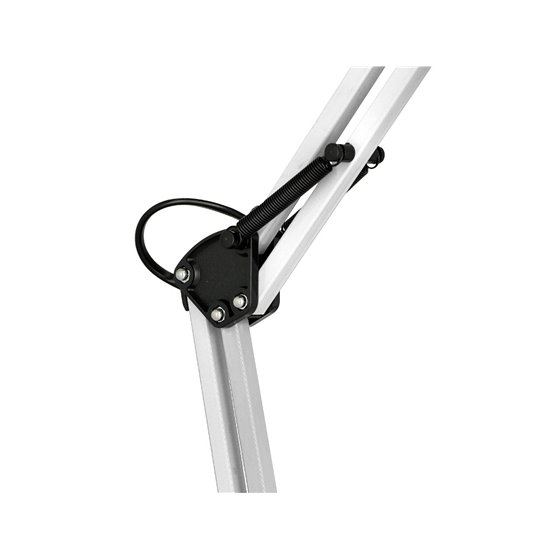 Lampara de escritorio q-connect polaris metalica coninterruptor brazo doble 3 articulaciones color blanco