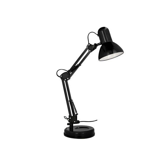 Lampara de escritorio q-connect polaris metalica coninterruptor brazo doble 3 articulaciones color negro