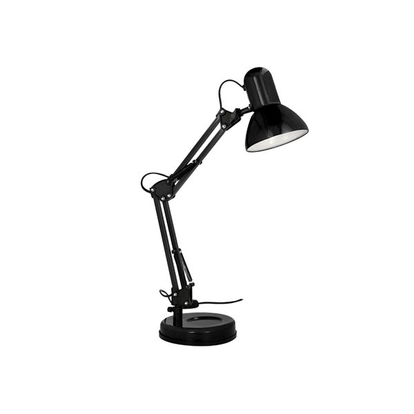 Lampara de escritorio q-connect polaris metalica coninterruptor brazo doble 3 articulaciones color negro