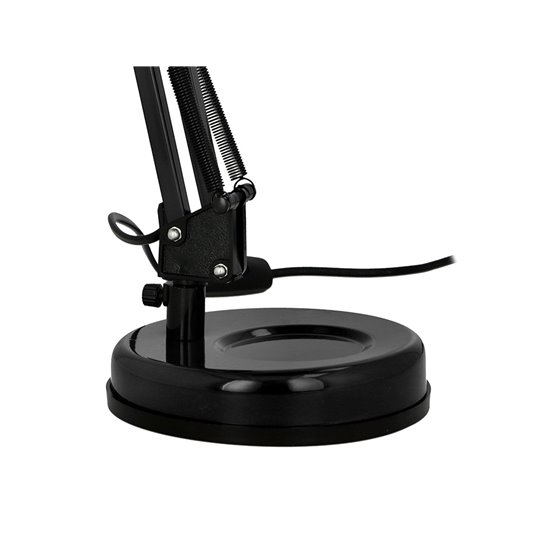 Lampara de escritorio q-connect polaris metalica coninterruptor brazo doble 3 articulaciones color negro