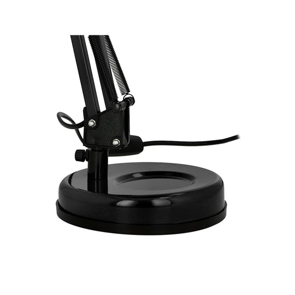 Lampara de escritorio q-connect polaris metalica coninterruptor brazo doble 3 articulaciones color negro