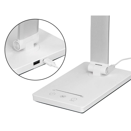 Lampara de escritorio q-connect vega led 10w 400 lm tactil 5 niveles de color brillo regulable color blanco