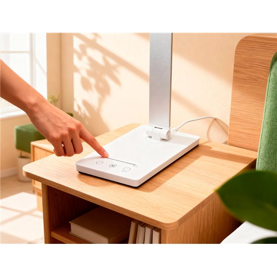 Lampara de escritorio q-connect vega led 10w 400 lm tactil 5 niveles de color brillo regulable color blanco