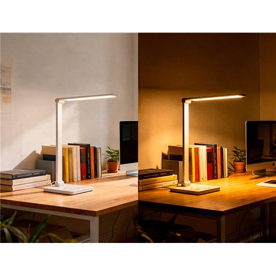 Lampara de escritorio q-connect vega led 10w 400 lm tactil 5 niveles de color brillo regulable color blanco