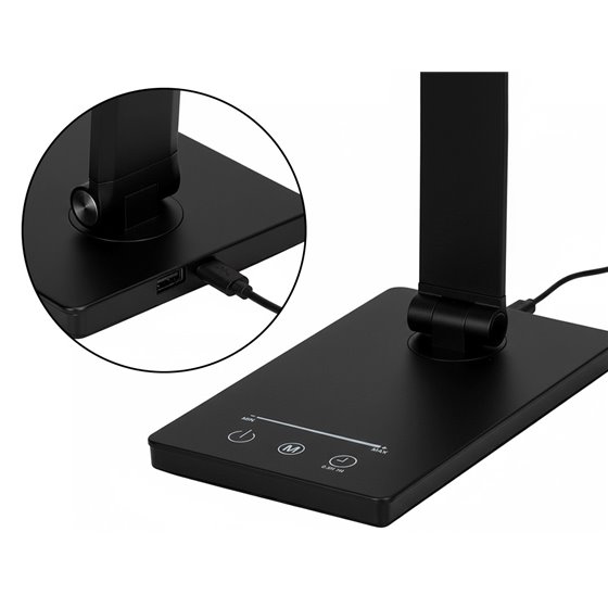 Lampara de escritorio q-connect vega led 10w 400 lm tactil 5 niveles de color brillo regulable color negro