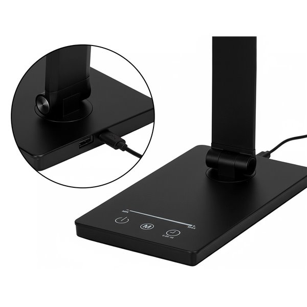 Lampara de escritorio q-connect vega led 10w 400 lm tactil 5 niveles de color brillo regulable color negro