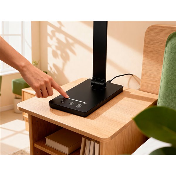 Lampara de escritorio q-connect vega led 10w 400 lm tactil 5 niveles de color brillo regulable color negro