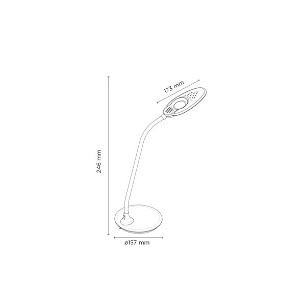 Lampara de escritorio q-connect led 5w 250 lm con lupa iluminaciÃ³n ajustable blanco