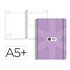 Agenda escolar antartik 26-27 espiral pack and go dia pagina 5+ bilingüe 80g papel fsc morado