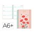 Agenda escolar liderpapel 26-27 espiral flowers semana vista a6+ bilingue 80g papel fsc rojo