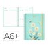 Agenda escolar liderpapel 26-27 espiral flowers dia pagina a6+ bilingue 80g papel fsc azul