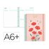 Agenda escolar liderpapel 26-27 espiral flowers dia pagina a6+ bilingue 80g papel fsc rojo