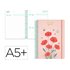 Agenda escolar liderpapel 26-27 espiral flowers dia pagina a5+ bilingue 80g papel fsc rojo