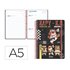 Agenda escolar liderpapel 26-27 espiral sports dia pagina a5 bilingue 80g papel fsc negro capibara